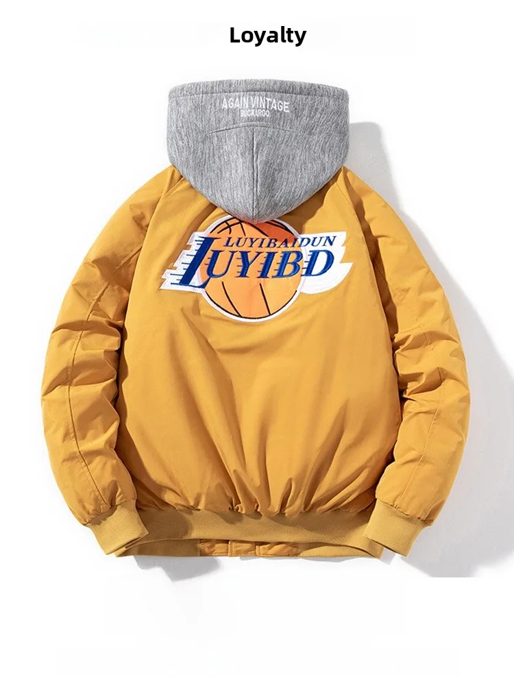 

Thiened бейсбольный дэт для мужчин, свободный крой, осенне-зимняя повседневная хлопковая верхняя одежда, летный дэт с вышивкой, модная одежда для пар