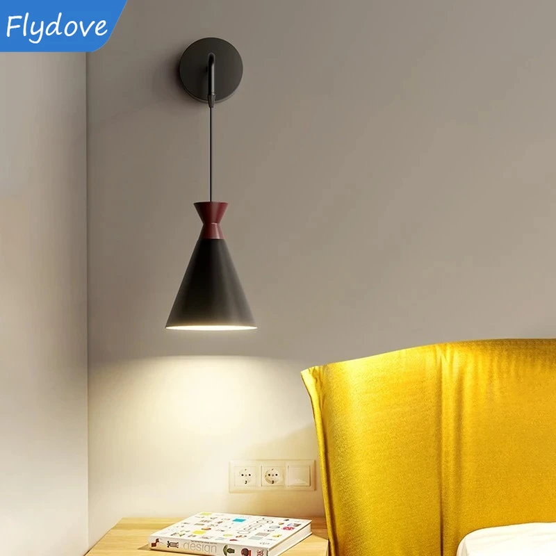 

Nordic Creative E27 LED Wall Lamp Living Room Background Light for Study Corridor Bedroom Bedhead Decor Lighting Decor Fixture