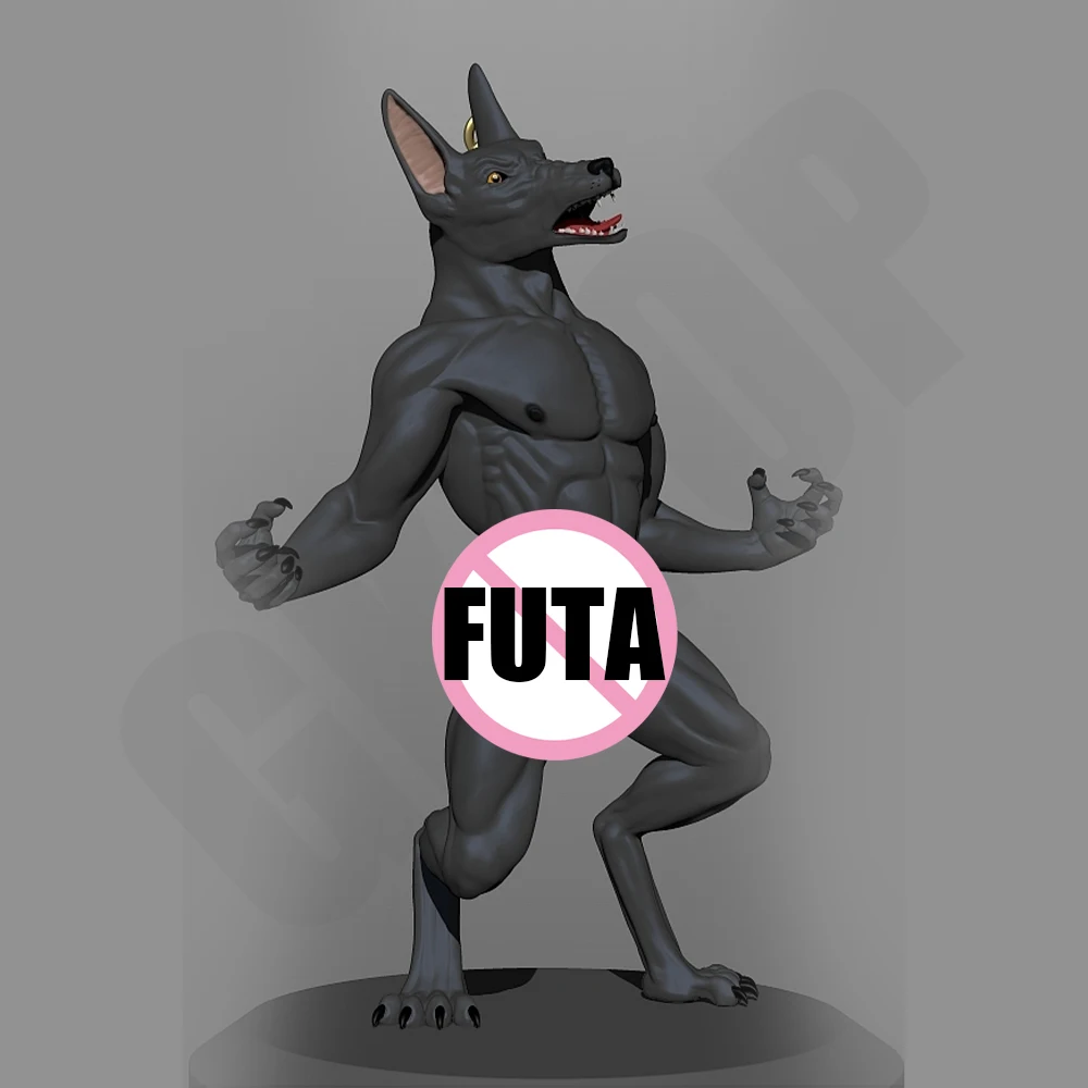 

FUTA Sexy Dark Wolf Dog 1/24 Scale Resin Figure Model Kit Diorama Unassembled Unpainted Doll 3D Printing DIY Statue Crafts Toy