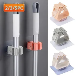 2 / 3 / 5pcs trapeador clip de pared gancho de almacenamiento impermeable trapeador acabado duradero baño escombros estante trapeador colgante