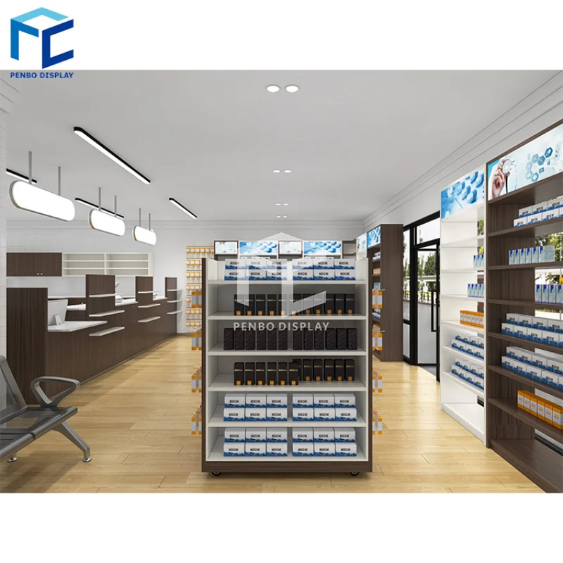 

2025customized.Pharmacy Store Design Drugstore Display Cabinet Furniture Medical Retail Shop Furniture