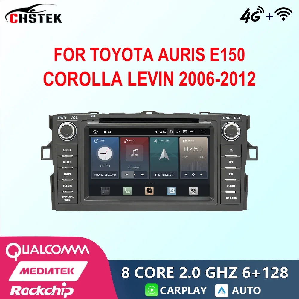 

CHSTEK Car Radio Android 12 For Toyota Auris E150 Corolla Levin 2006-2012 DVD Qualcomm Bluetooth CarPlay WIFI 4G GPS Autoradio