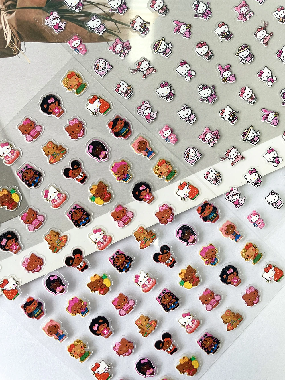 

Sanrio Hawaii Hello Kitty Diy Nail Art Stickers Ultra-Thin Self-Adhesive Slider Scrapbook Stickers Decoration Stationery Gifts