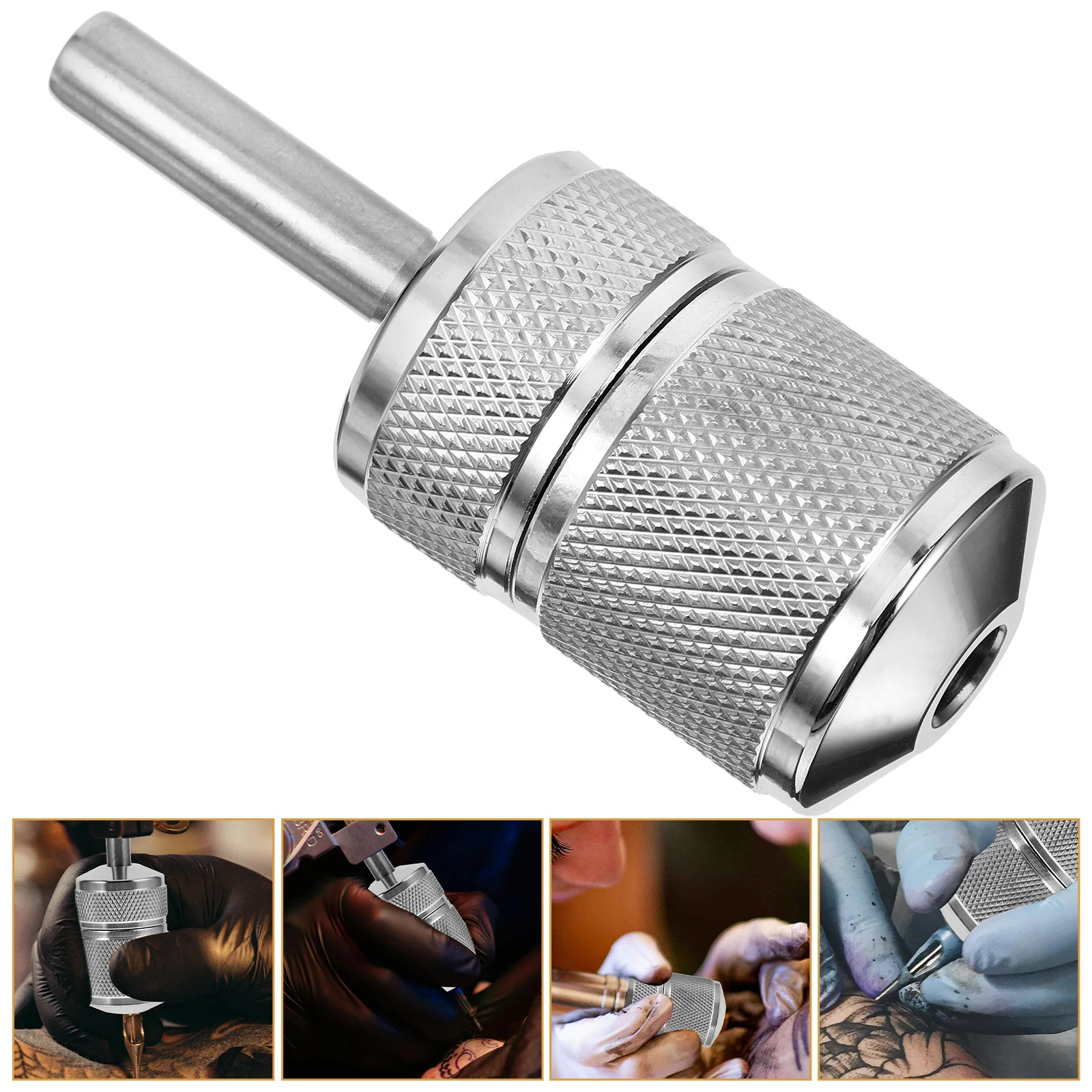 

Self Locking Tattoo Grip Stainless Steel Non Slip Durable Handle 7-8mm Inner Diameter Compatible with Most Tubes