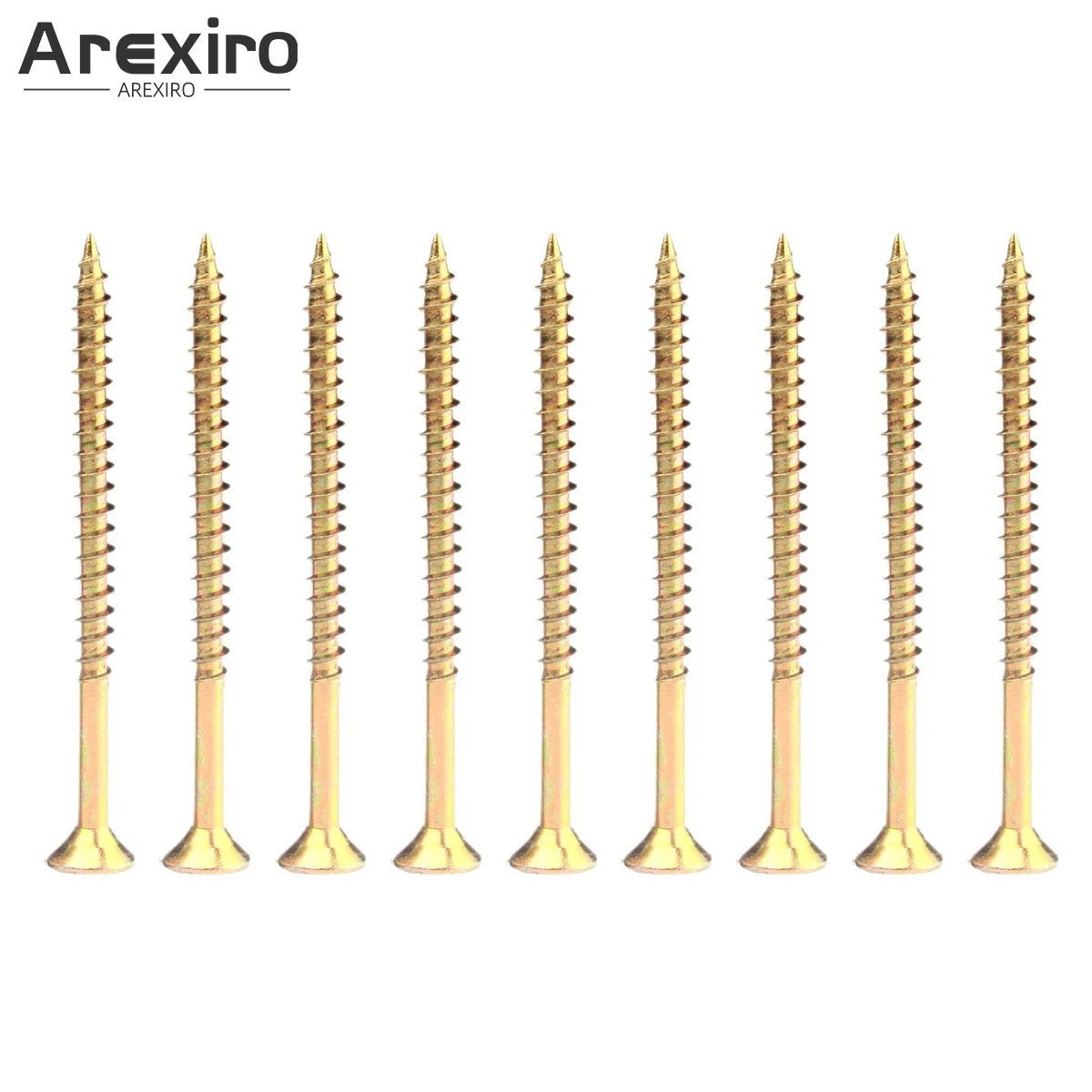 

50/100Pcs Multi-Purpose Single Thread Screws 5.0 x 100mm Zinc Yellow Passivated