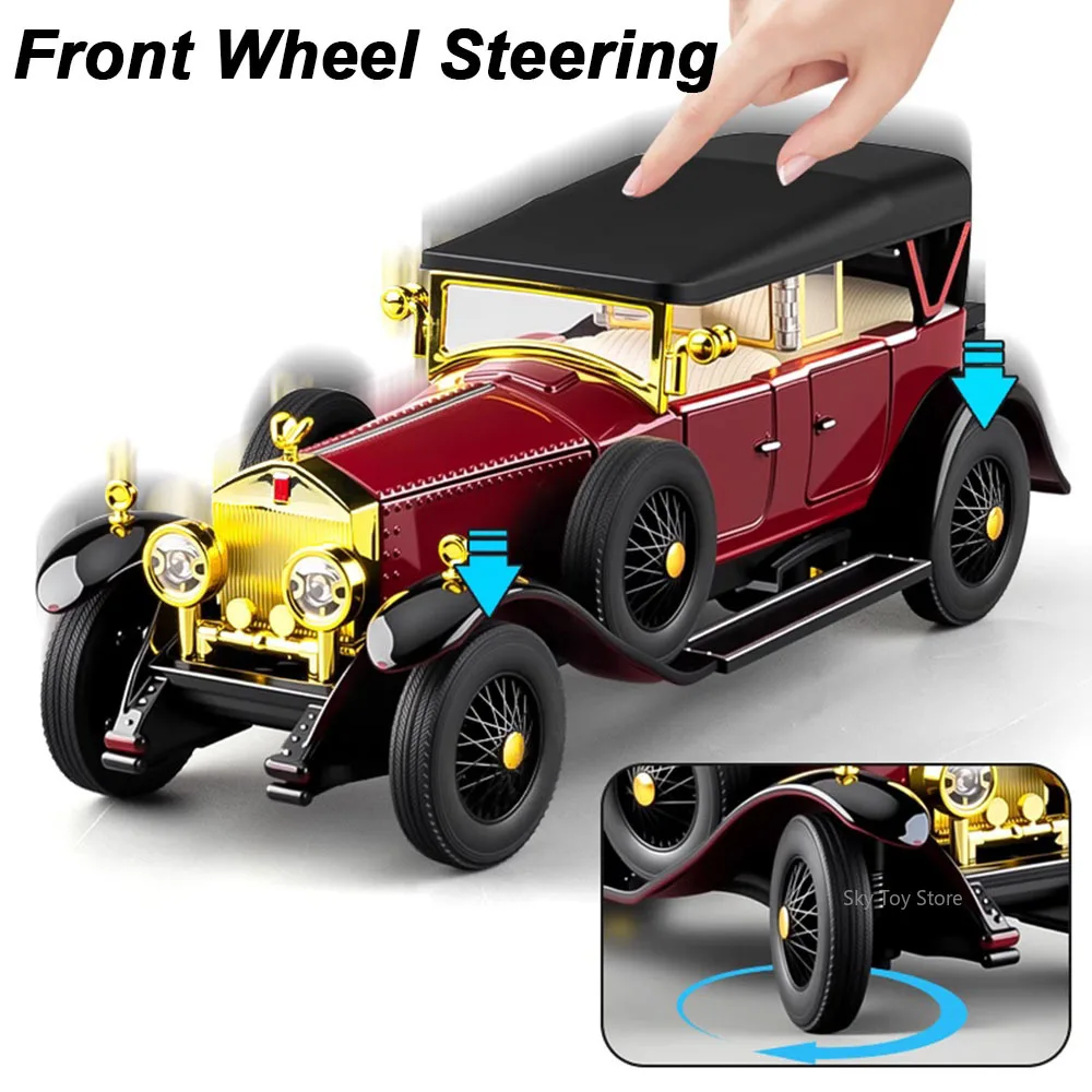 1:24 Rolls-Royce Phantom 300SL Modele Samochodów Zabawka Odlew Stop Otwierane Drzwi Dźwięk Światło Napęd Pull Back Samochód Vintage Kolekcjonerskie Ozdoby Prezent