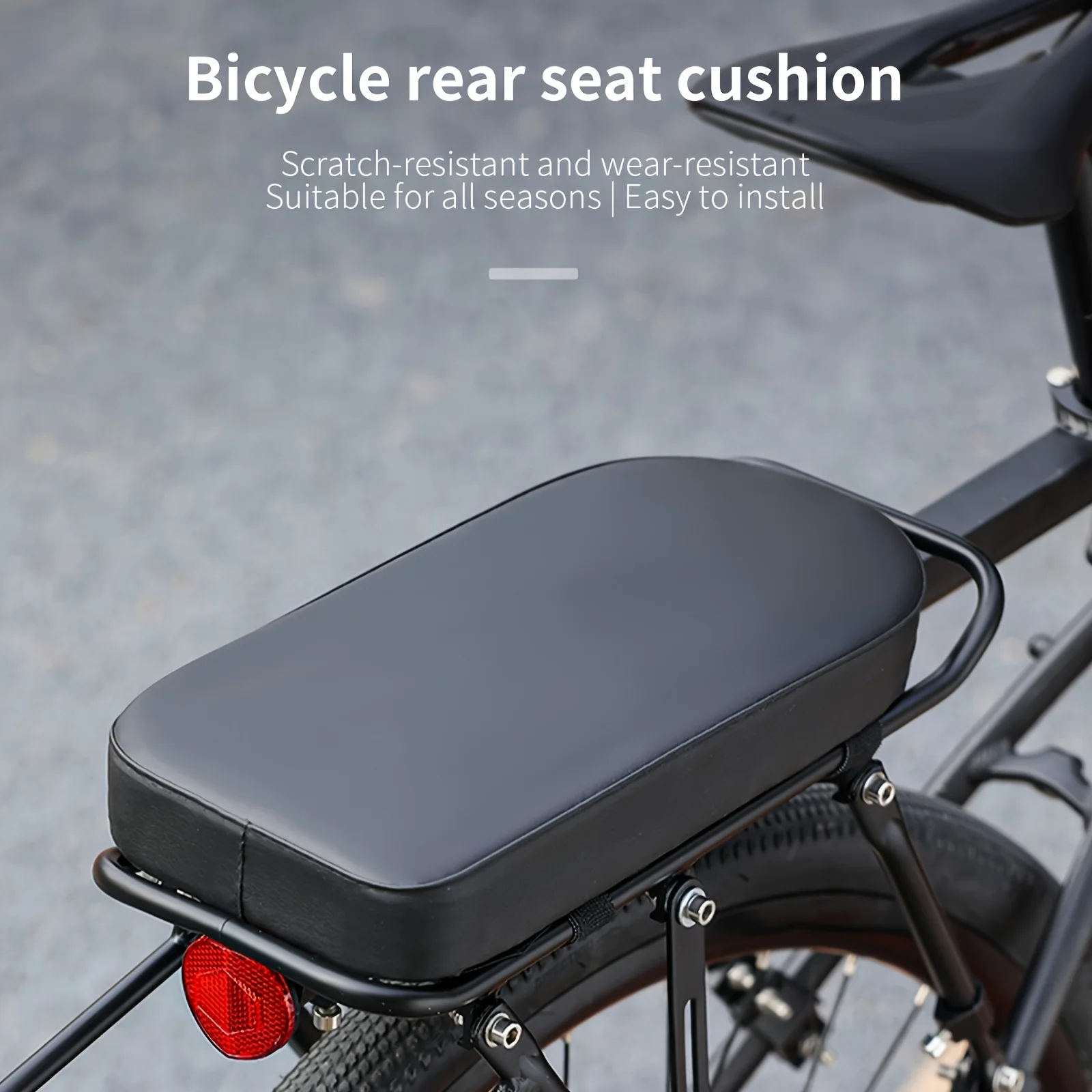 Detachable Long Bicycle Backseat Cushion, Soft Thicken Comfort Bike Seat with Easy Installation Bike Parts