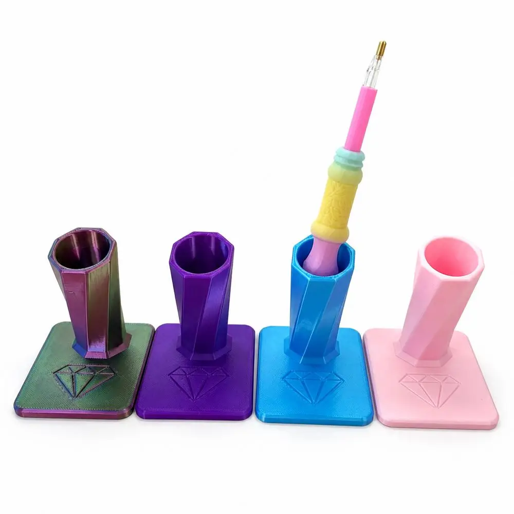 3D Printed PLA Diamond Painting Pen Holder Stable Square Base Angled Pen Slot Rhinestone Art Pen Stand Diamond Pattern
