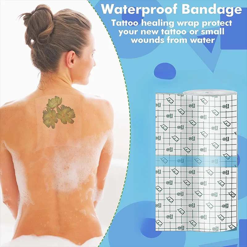 Tattoo Aftercare Bandage Roll 10cm 5cm x 5M Waterproof Transparent Film For Tattoo Initial Healing And Skin Repair Adhesive Tatt