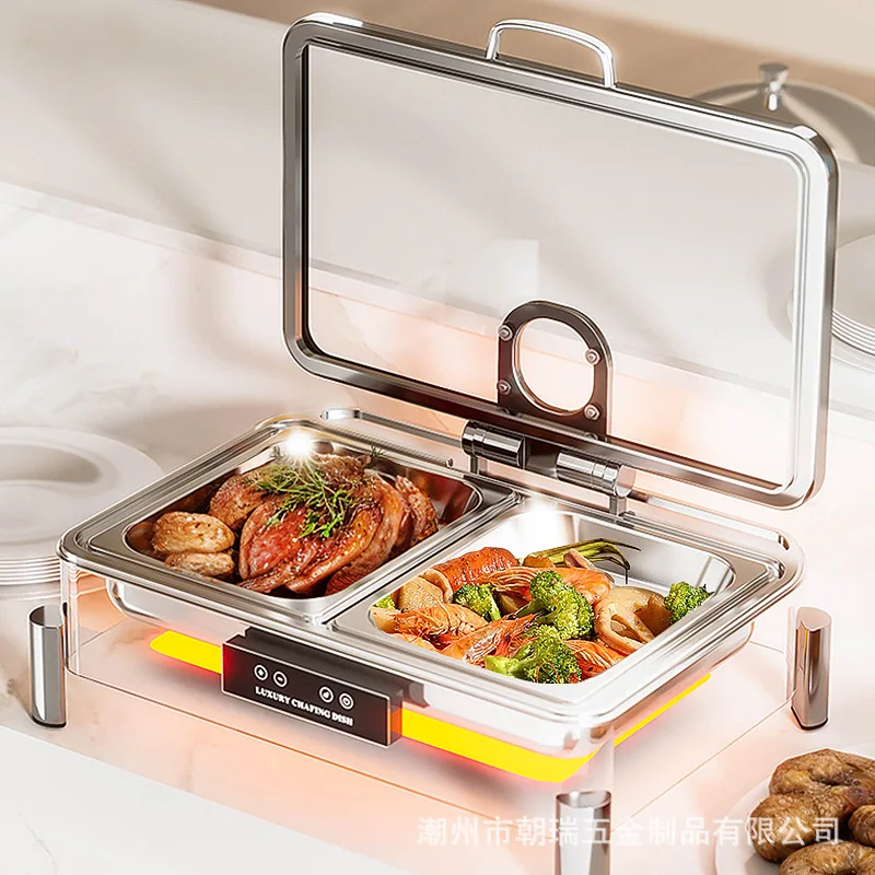Stainless steel electric heating hydraulic buffet furnace large visual buffet furnace breakfast furnace numerical control flip