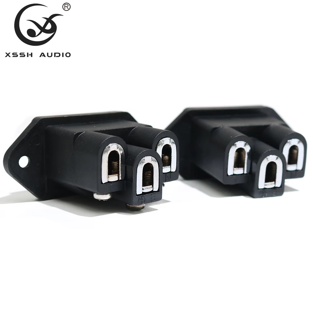 4pcs 전기 콘센트 YIVO XSSH FI-06 NCF 버전 DIY HIFI 도금 로듐 AC 250V 10A 미국 플러그 3 핀 IEC 입구 전원 소켓