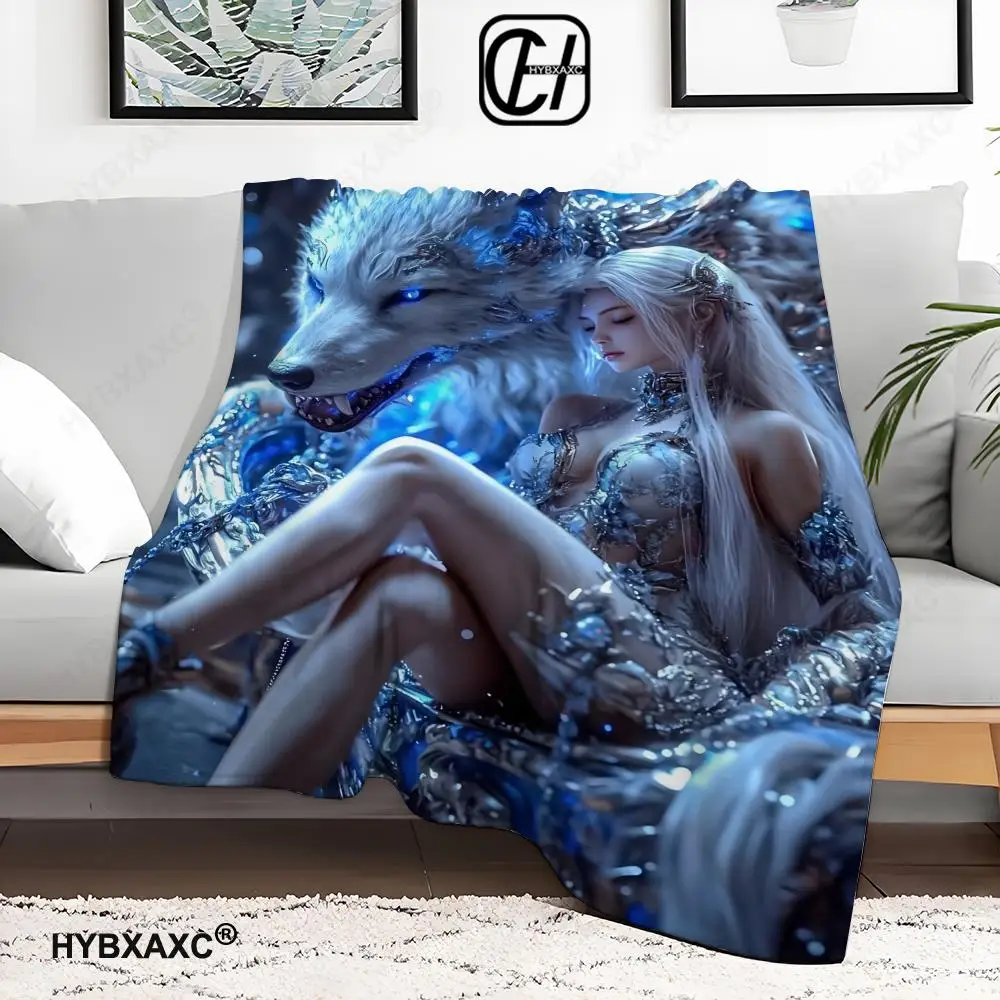 

beauty and the Beast Throw Blanket Aesthetic Art Flannel Blanket Portable Home Travel Camping Sofa Picnic Thickening Flannel Bl