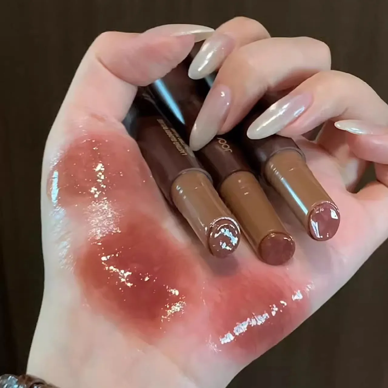 Joocyee Fermented Solid Lip Gloss Mirror Finish Long-Lasting Glossy Lipstick Hydration Moisture No Sticking To Cup Autumn