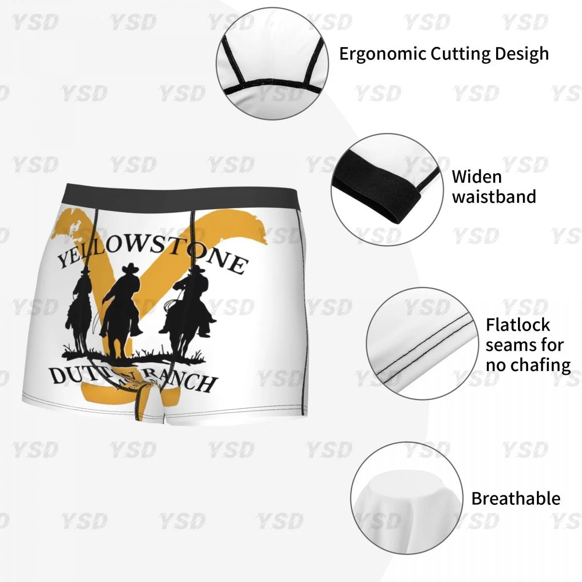 Cowboy Et De Yellowstone Dutton Ranch Man'scosy Boxer Briefs,3D printing Underwear, Highly Breathable Top Quality Gift Idea