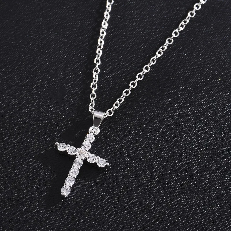 Collier ras du cou avec pendentif croix pour femme, breloque en pierre de kirchen, bijoux simples, cadeaux de Noël, cadeaux d'amour