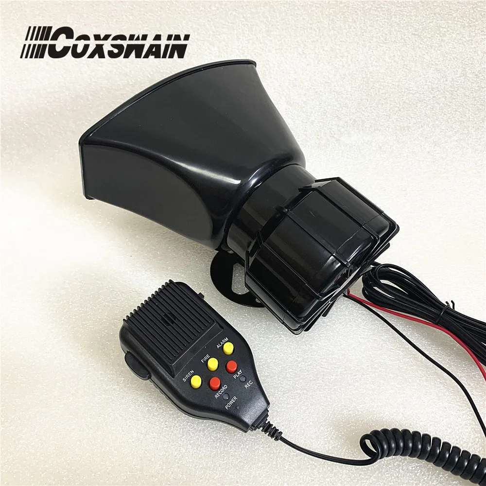 Coxswain 100W 12V Motorcycle Horn Car Warning Alarm Police Fire Siren 3 Tones with sound Recording Megaphone Car Horn PA System