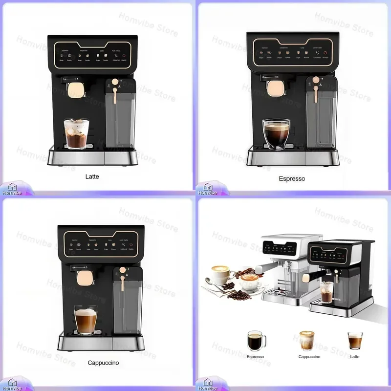 Italian Style Semi Automatic Espresso for Home Office with Steam Wand Milk Frother Compliant EU US Standards Coffee