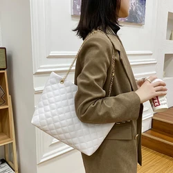 Tote Bags for Women PU Leather Diamond Lattice Handbag Personality Large Capacity Underarm Shoulder Bag Designer Bag