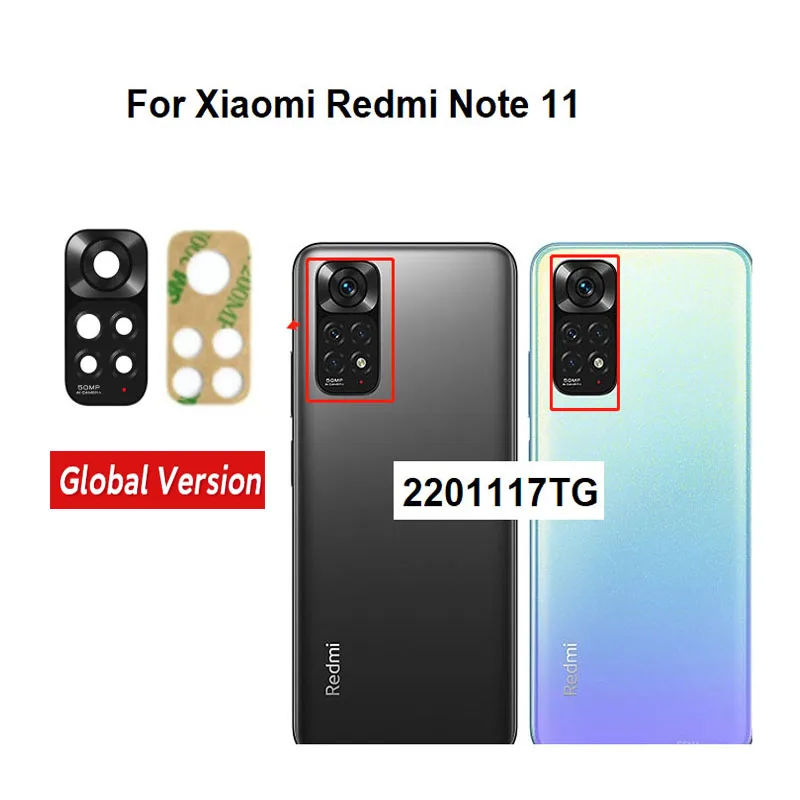 For Xiaomi Redmi Note 11 Back Camera Lens Rear Glass With Frame Cover 4G Global 2201117TG 2201117TI 2201117TY 2201117TL