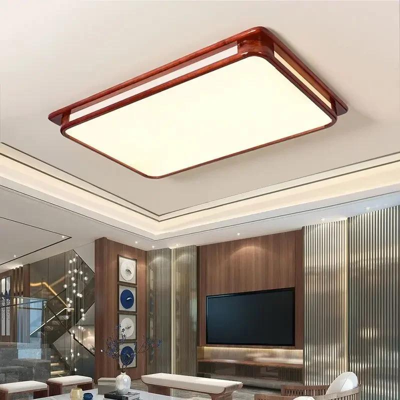 

Modern Ceiling Light Fixture LED Large Wood Lights Ceiling Lamp For Living Room Asian Chinese Style Oriental Decorative Lamp