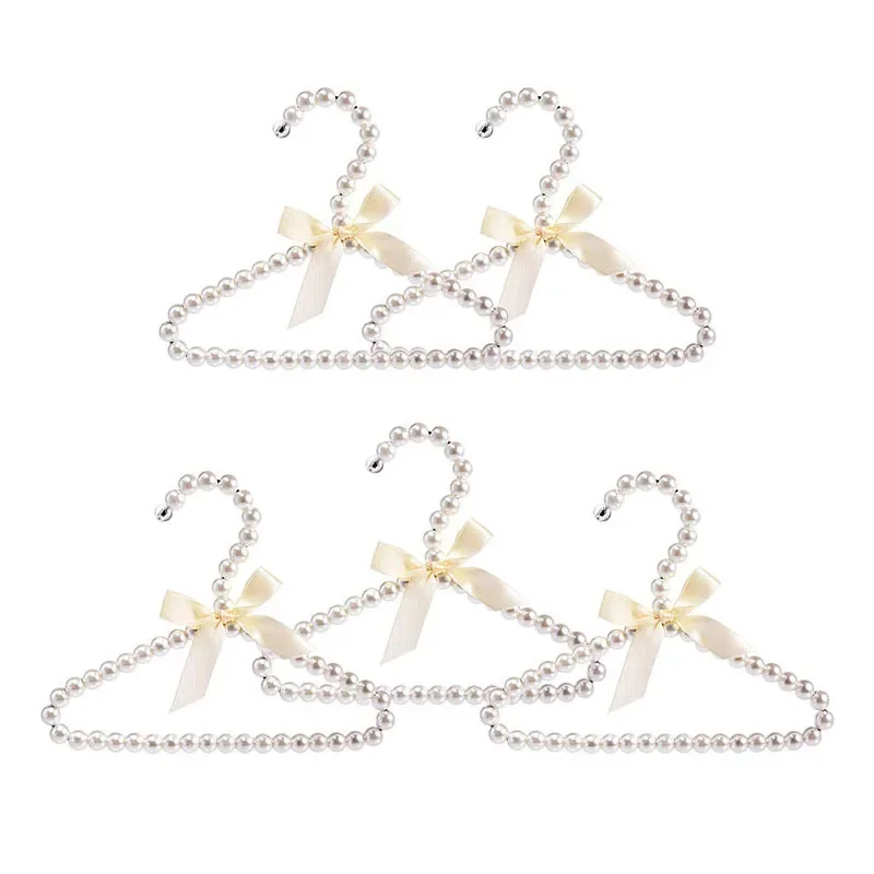 2 stks/set Baby Hangers Voor Kleding Kinderen Huisdier Parel Plastic Hanger Kind Kledingrek Hond Mini Hangers Garderobe Baby Kapstok