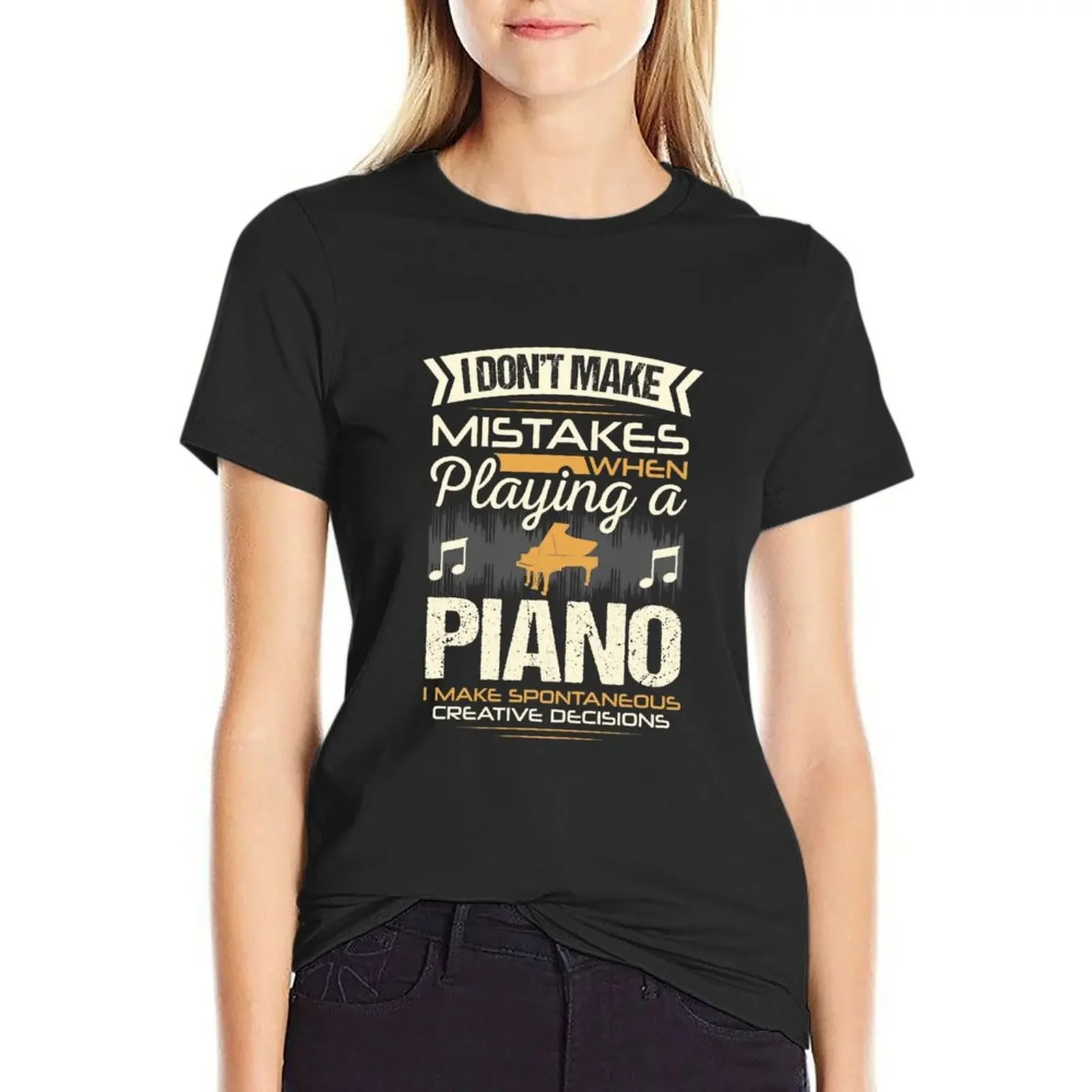 

Piano Player Mistakes T-Shirt sweat anime clothes plus sizes plain luxury designer clothing Women