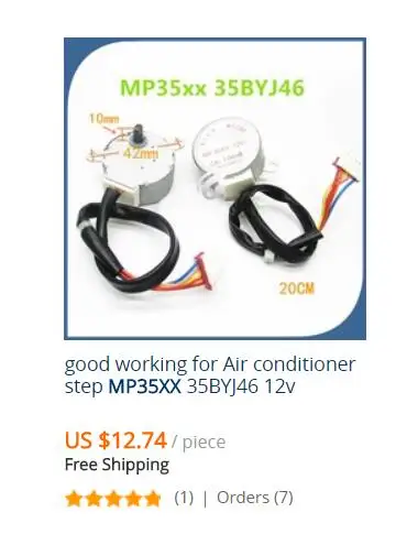 Buen funcionamiento para aire acondicionado Motor paso a paso MP35XX 35BYJ46 12v 5 cables Motor paso a paso