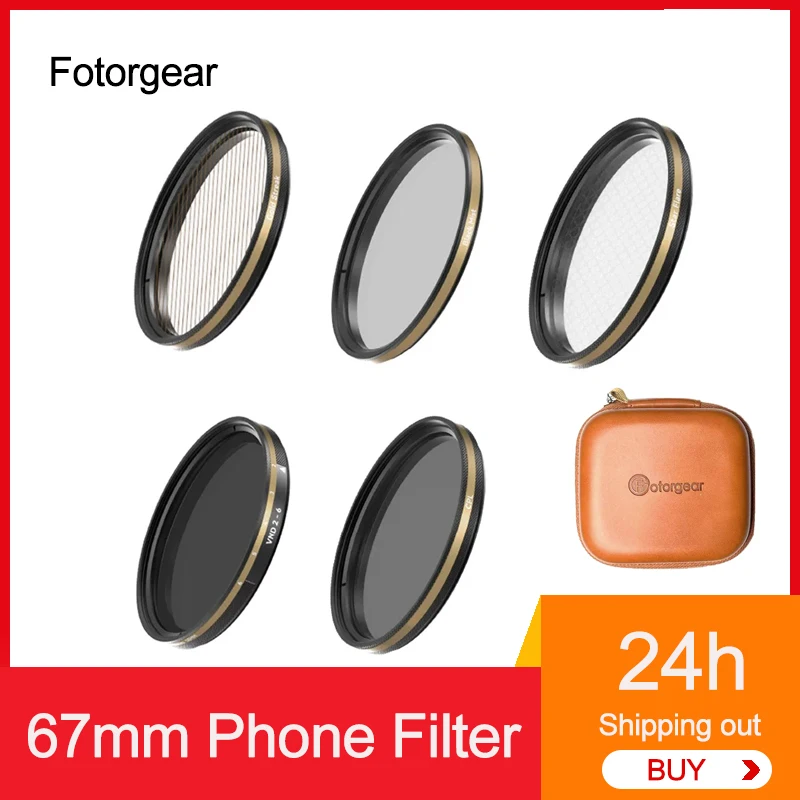 Fotorgear 67mm Phone Filter For Xiaomi Universal Phone Filter ND CPL Black Mist Blue Streak Gold Streak Star Filter