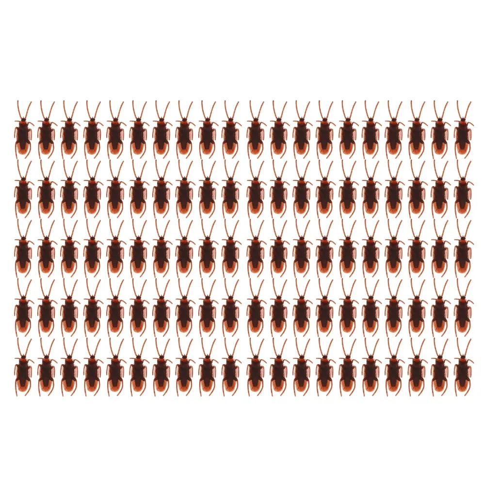 100Pcs Creative Soft Material Prank Lifelike Lightweight Fake Cockroach Realistic Gag April Fools Day