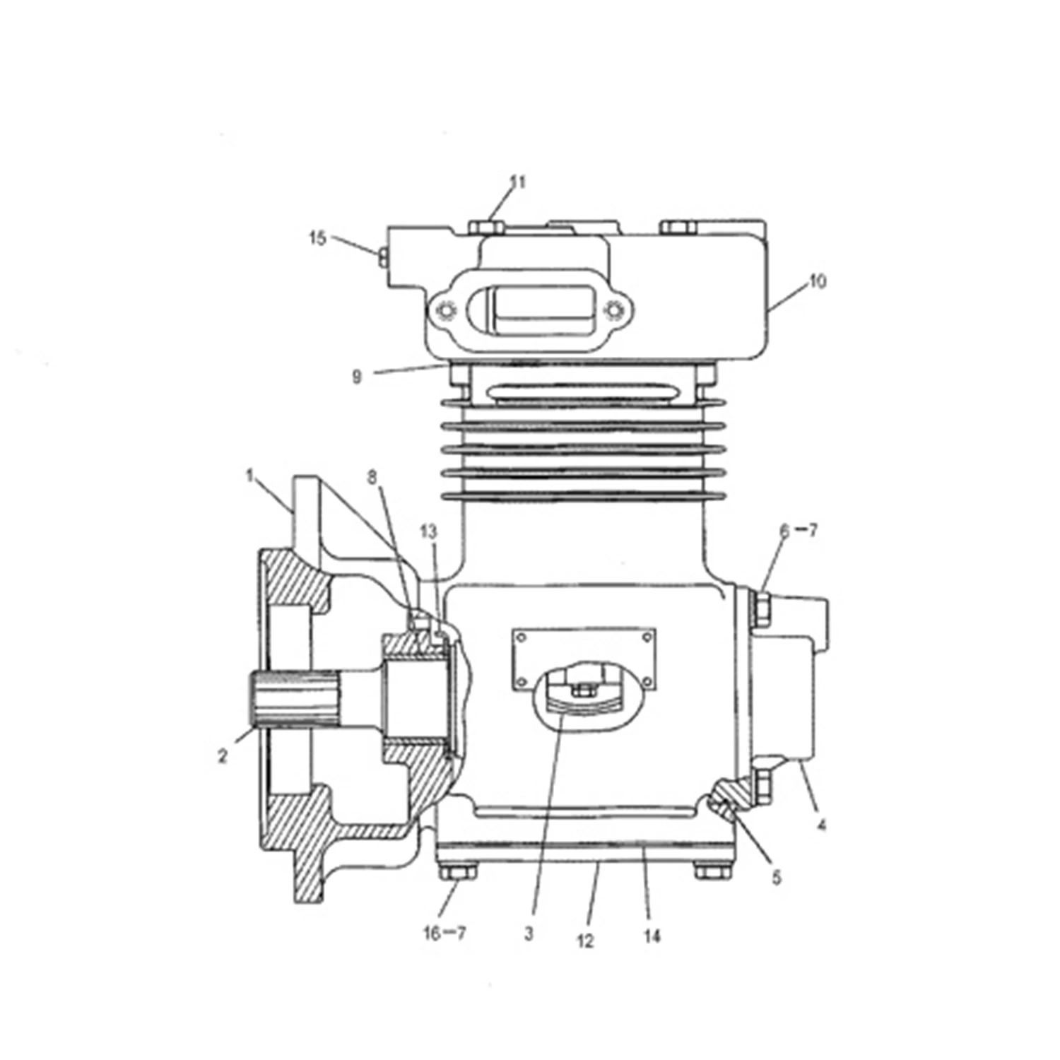 Air Brake Compressor For CAT Engine 3304 3306 Loader 936 950B G936 0R-2891 0R-8256 7E-8541 2W-9270 Excavator Engine Parts