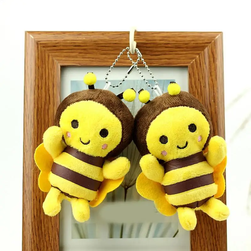 Stuffed Bees Plush Toy Bee Pendant Plush Dolls Soft Little Bee Pendant Plush Figure Toys Plush Bee Toys For Schoolbag Car