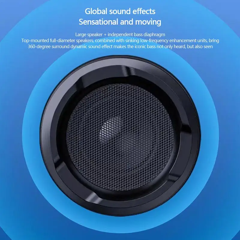 Portable Subwoofer Speaker Tiny Wireless Loudspeaker With LED Light Music Player Tool For Dormitory Home Park Garden Outdoor