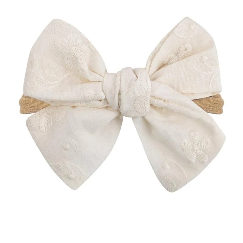 

652F Infant Bowknot Headband for Baby Aged 0 to 24 Months Soft Comfortable Cotton Blended Hairband Decorative Headwear