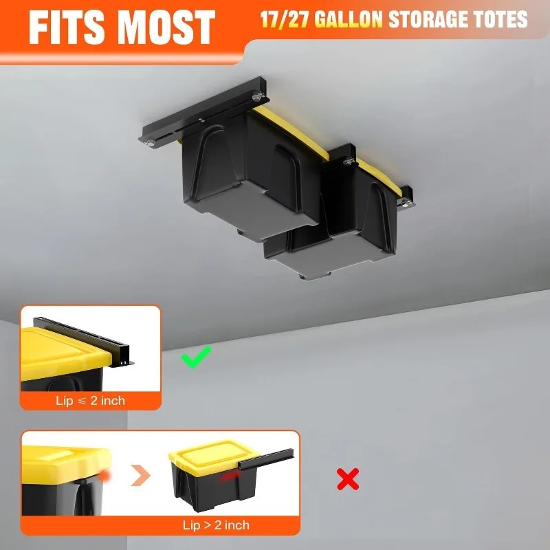 Garage Storage Rack Wrought Iron Ceiling Mounted Adjustable Multi Functional Storage System For Garage Organization And Space