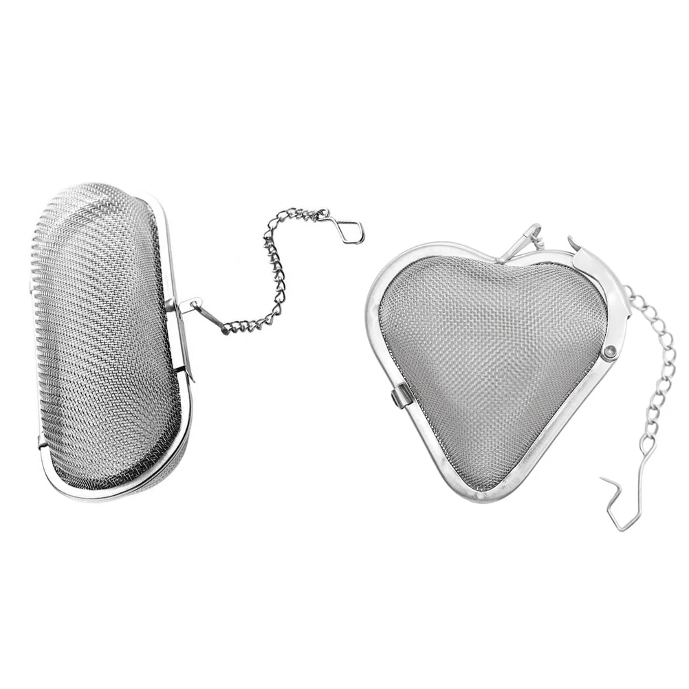 

2 Pcs Metal Stainless Steel Seasoning Ball Loose Tea Infuser Gold Safe Fryer Basket