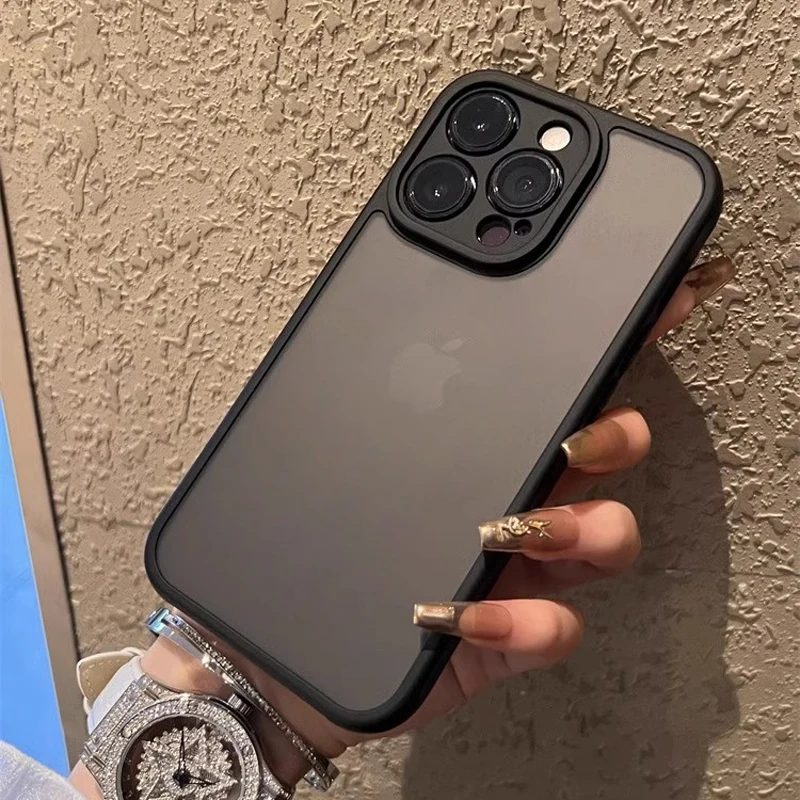 Luxury Matte Shockproof Armor Case For iPhone 16 15 14 13 12 11 Pro Max Plus 16Pro 15Pro ProMax Anti-fingerprint Shock Covers on image 6