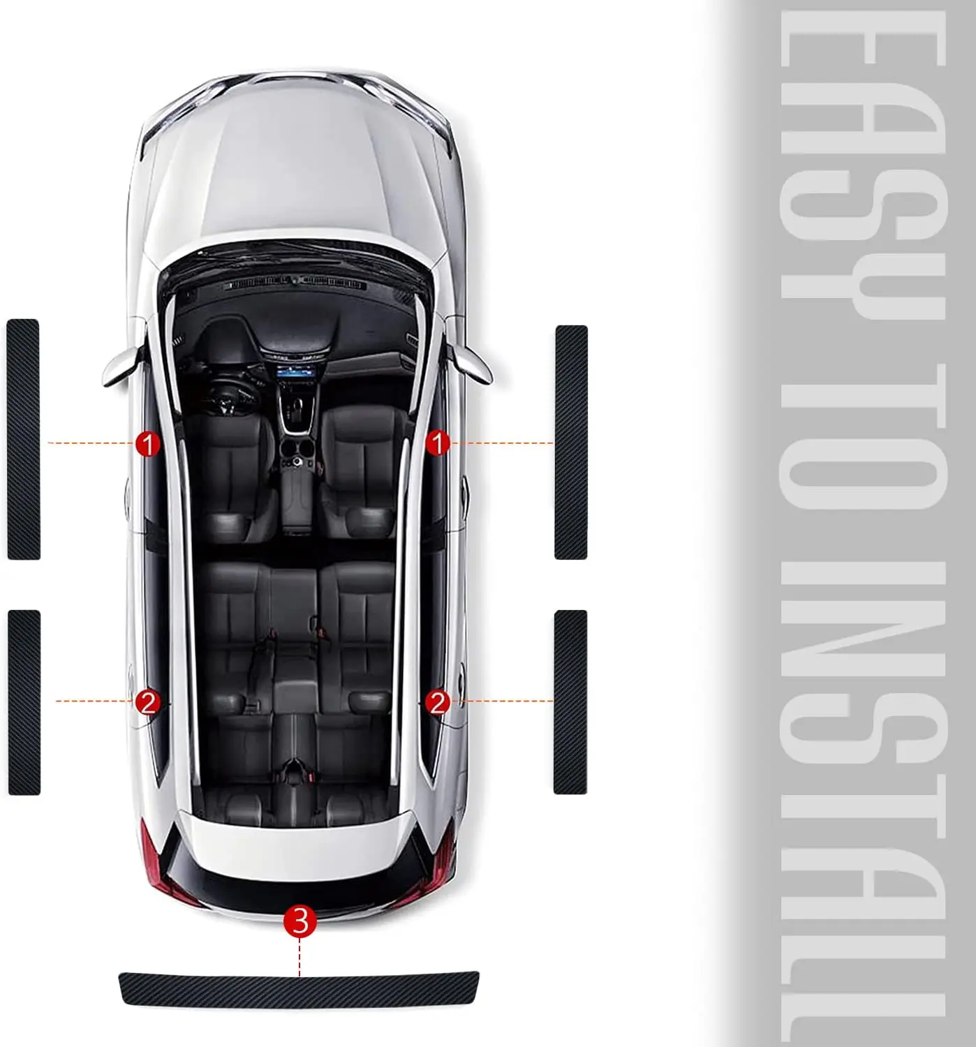 5 قطع من واقيات لوحة عتبة الباب المتوافقة مع ملحقات سيارة تشيفي، وملصقات عتبة الباب لملحقات السيارات Camaro RS gt #6