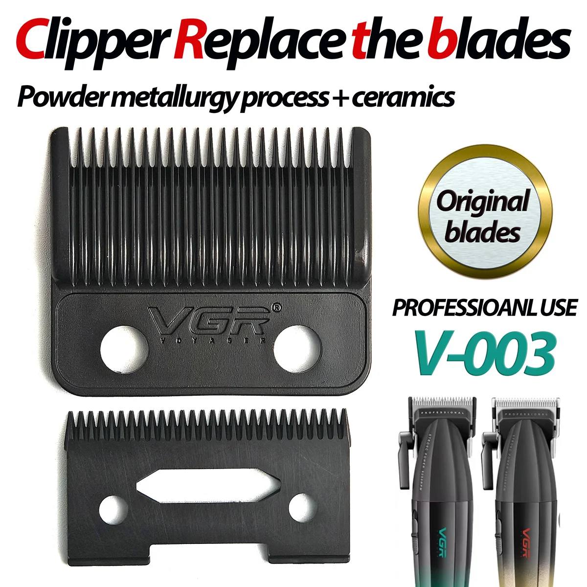 BRDCLIP VGR V-003 DLC Blade Hair Clipper Blade Trimmer Replacement Original Cutter Head Professional Barber Accessories