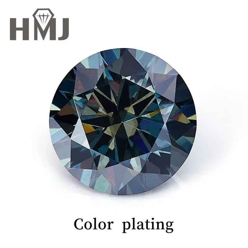 

Loose Moissanite Stone Round Cut Gray Colour Gemstone Lab Created Diamond Advanced Jewelry Making Materials with GRA Certified