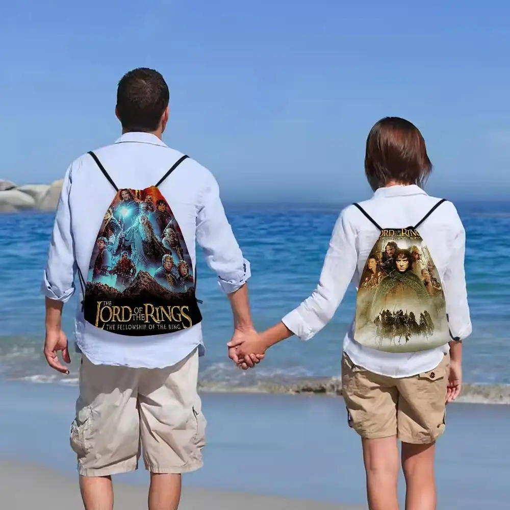 حقيبة ظهر كلاسيكية T-The L-Lord O-Of T-The R-Rings Fantasy Movie قطعة واحدة برباط، حقيبة ظهر برباط قابلة للتعديل
