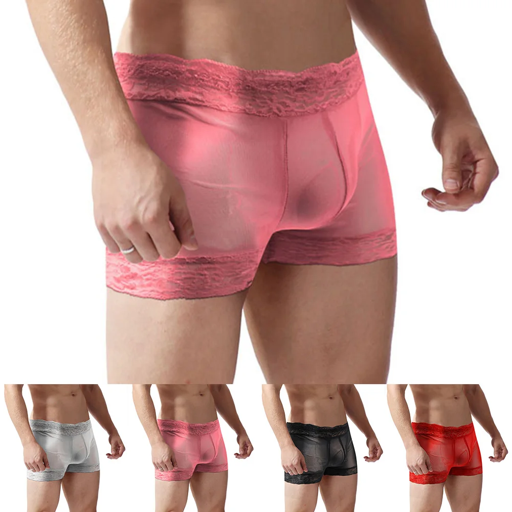 

Сексуальные тонкие бесшовные боксеры, мужские прозрачные трусы-боксеры, прозрачное Сетчатое нижнее белье с карманом, новые мужские боксеры, мужские трусы, нижнее белье