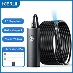 KERUI-endoscopio WiFi de 8mm con lente Dual/única, boroscopio Industrial de 1080P, minitubo Snake para teléfono iOS y Android