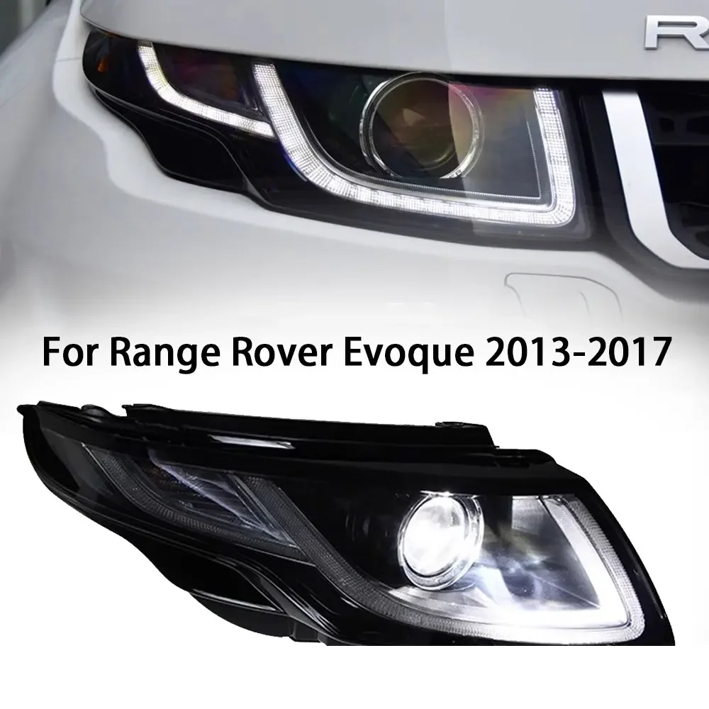 

Car Styling for 2013-2017 Range Rover Evoque headlight assemblies modified with new LED daytime running lights and xenon headlig