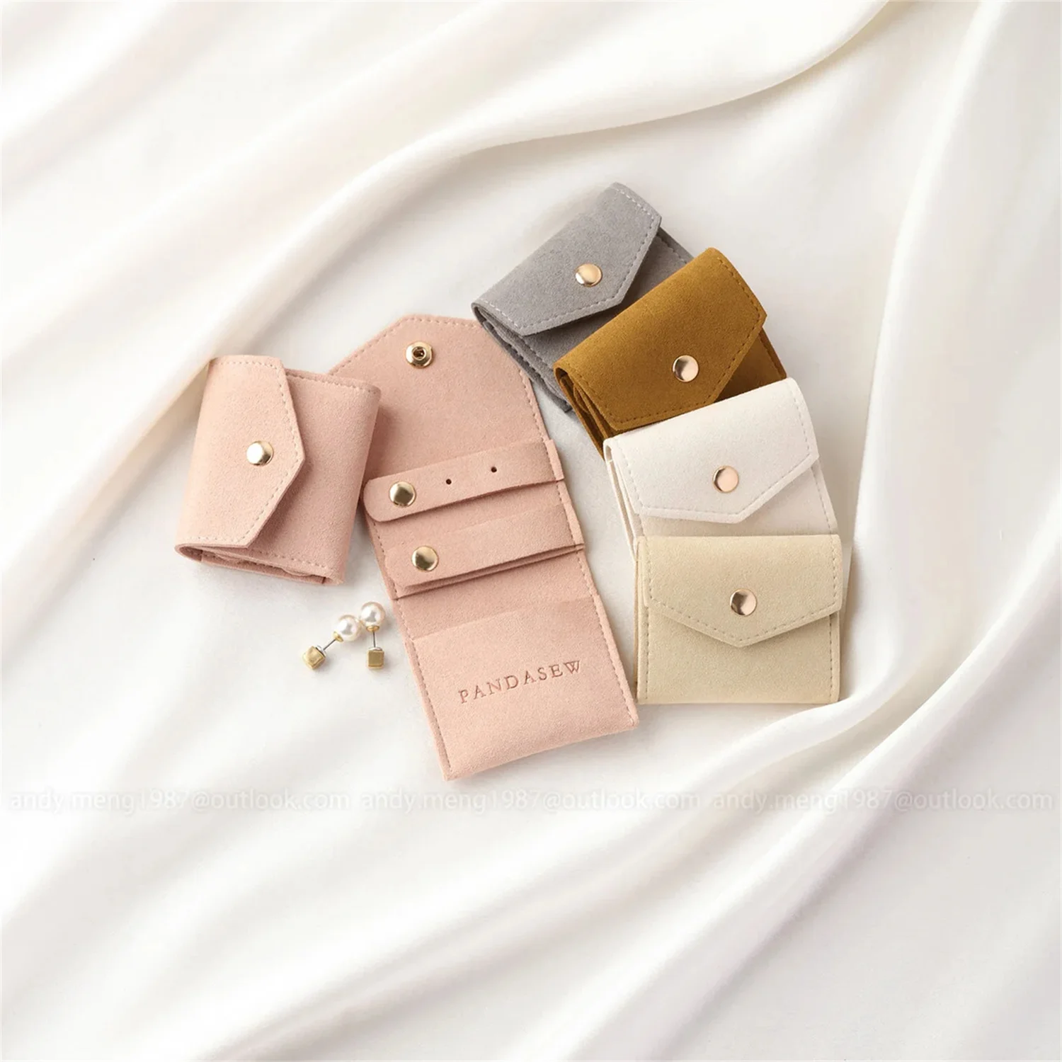 

Sample link thicker microfiber Customize Travel Jewelry Case with logo customized pouch Luxury series