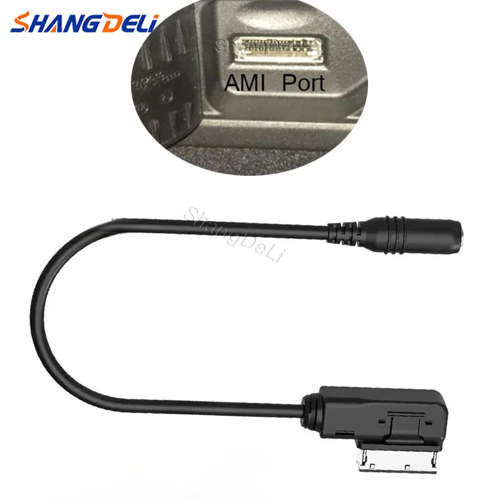 Car AMI to AUX Media Interface Connection Cable 48CM Length Audio Adaptor Wire Fit for Audi A3 A4 A5 A6 Q5 Q7 Auto Accessories