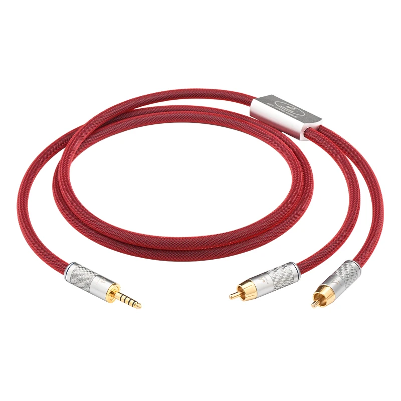 

ATAUDIO 6N Pure Silver HiFi 4.4 to 2RCA Cable for Speaker Headphone Amplifier Balanced 4.4mm to 2RCA Male to Male Audio Cable