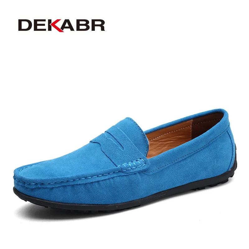 DEKABR Brand Fashion Summer Style Soft Loafers Genuine Leather High Quality Flat Casual Shoes Breathable Men Flats Driving Shoes