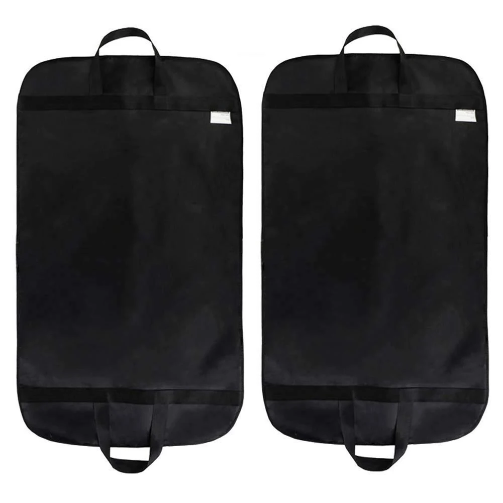 Portable Dustproof Cover Non-woven Garment Suit Bag Clothes Storage Cover Trunk Black Holdall Dress Jacket Dust Protective Cover