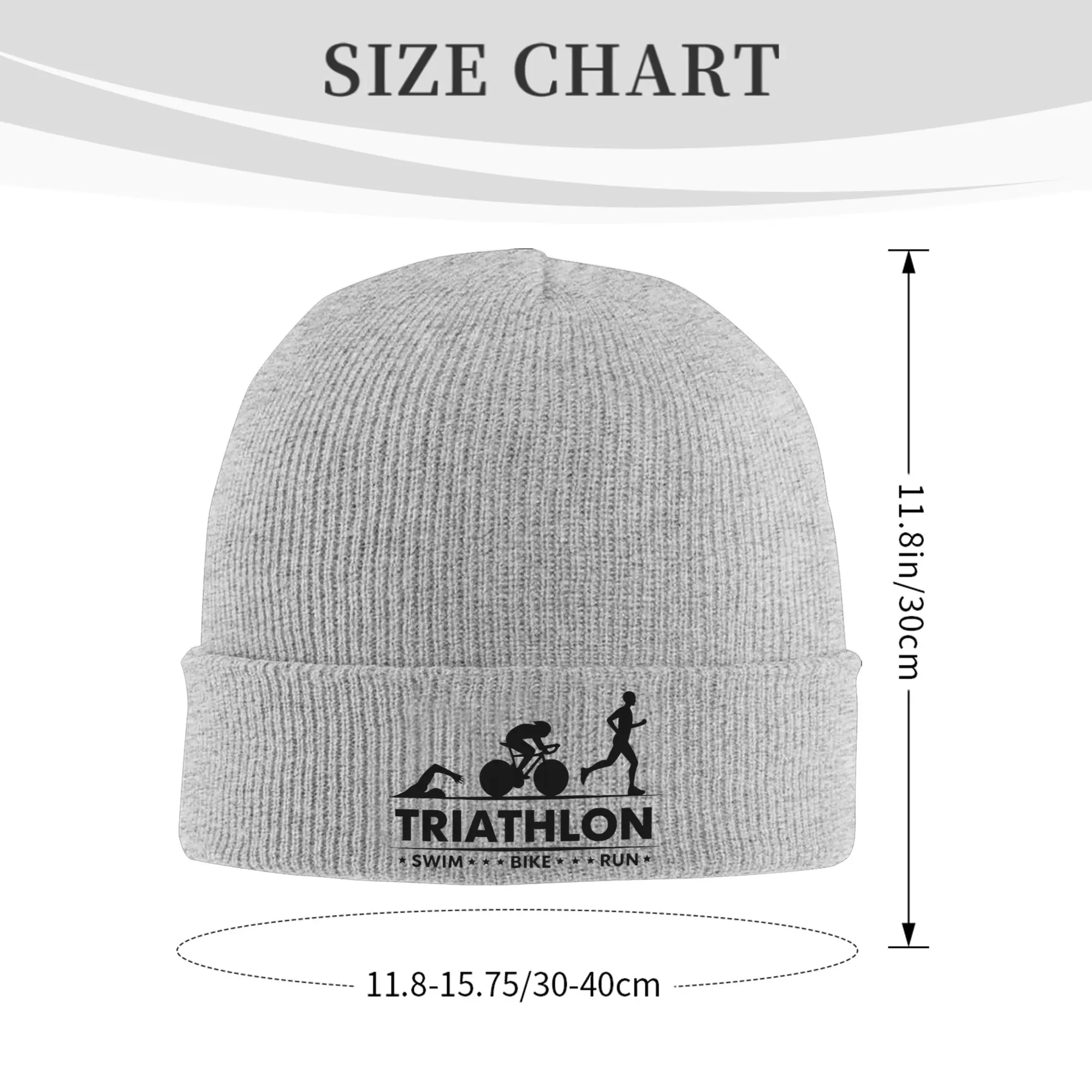 Triathlon Swim Bike Run Athlete Sport Winter Skullies Beanies Hat Warm Autumn Knitted Hats Bonnet Caps for Women Men