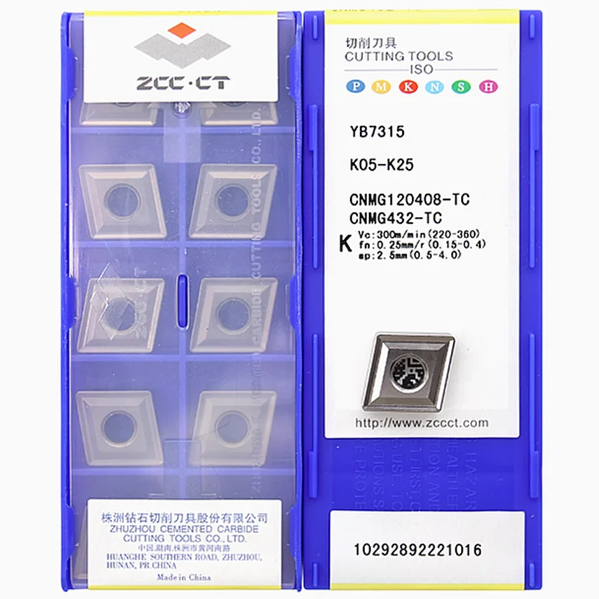 CNMG120404-TC YB7315/CNMG120408-TC YB7315/CNMG120412-TC YB7315/CNMG120416-TC YB7315 ZCC.CT CNC carbide Turning inserts 10pcs/box